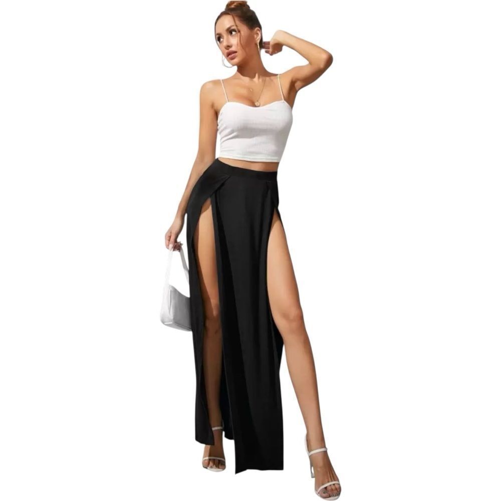 🔸BUNDLE ONLY🔸|EUC| SHEIN VCAY Elastic Waist M-slit Thigh Skirt